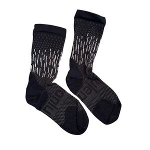 Lululemon Athletic Crew Socks Mens Large Black Excellent Reflective Pattern